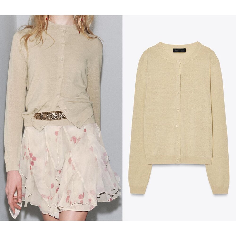 NEW ZARA linen cardigan 2893